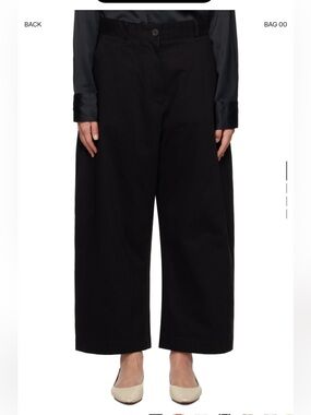 Studio Nicholson Black Chalco Trousers - Sz 0 / 28